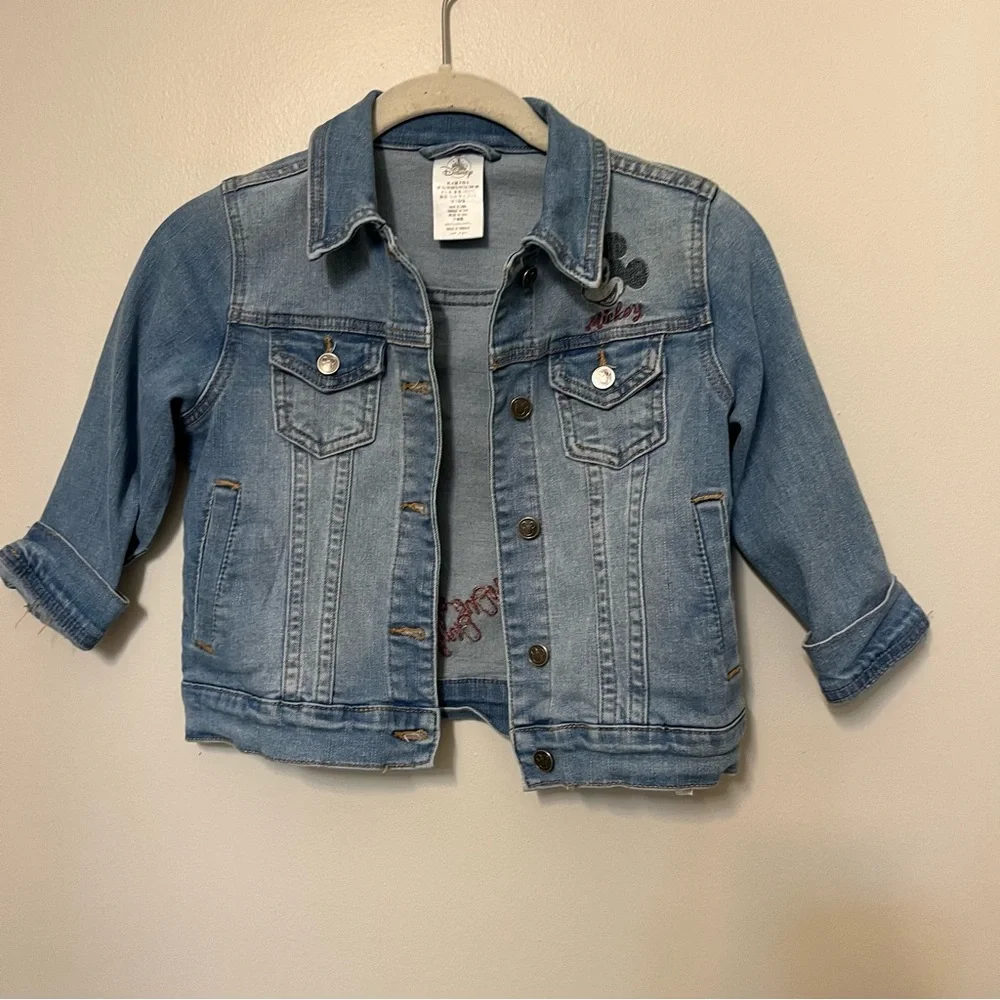 Disney Mickey Mouse‎ Denim Jacket Toddler Size 4T Blue YOUTH Disney world EUC